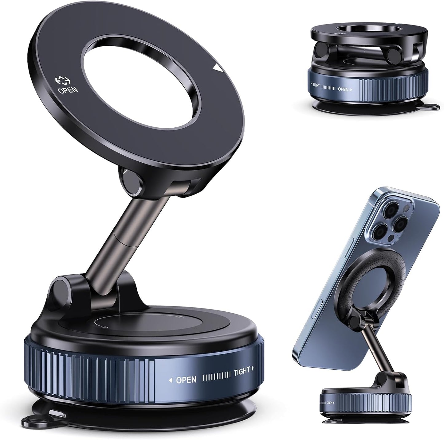 360° Adjustable Magnetic Phone Holder - Ultra-Stable Dashboard Stand for iPhone, Huawei, and Xiaomi