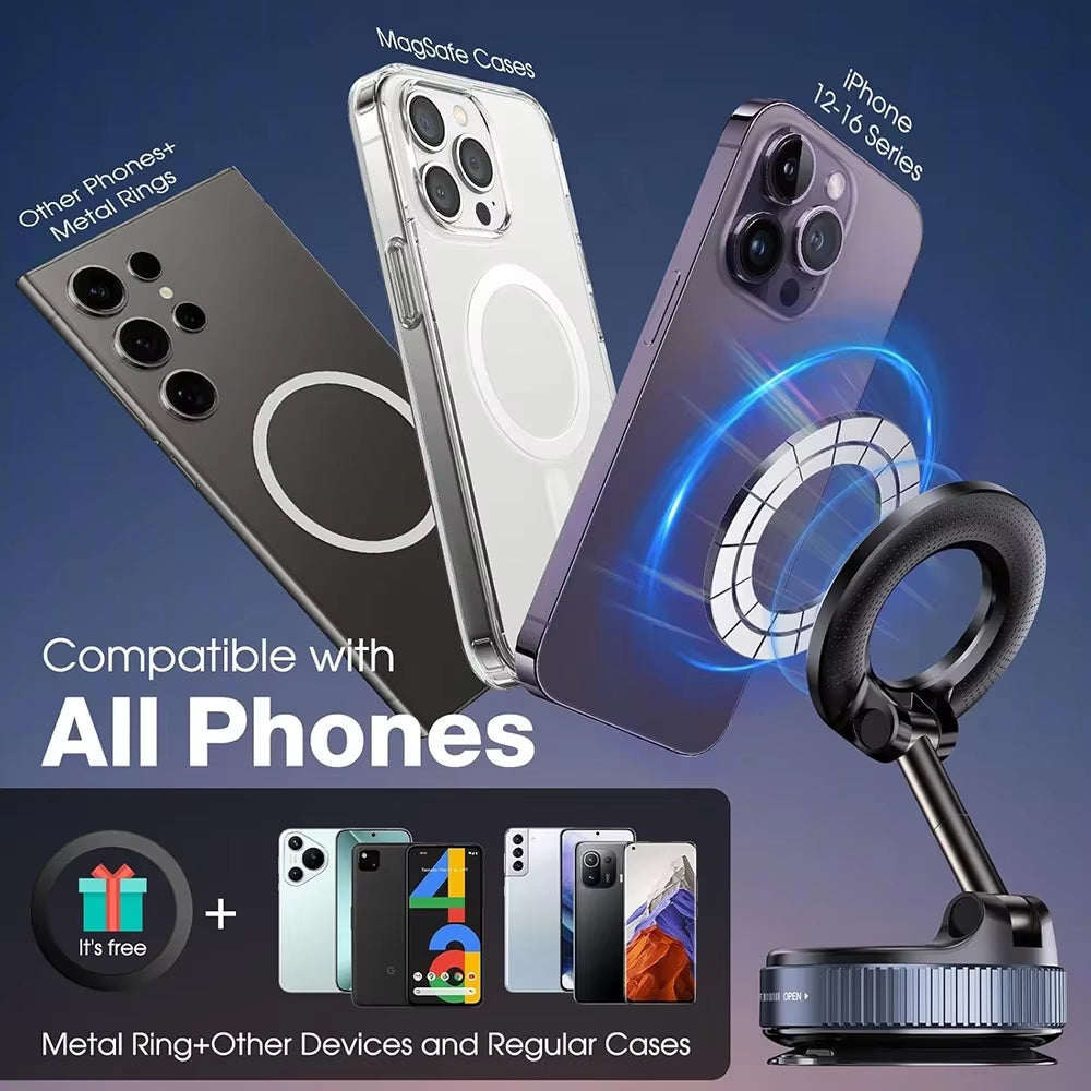 Revolutionize Your Drive with the 2026 Upgraded Adjustable Magnetic Car Phone Holder - 360° Rotation, Stylish Hollow-Out Design, Durable Zinc Alloy & ABS Construction