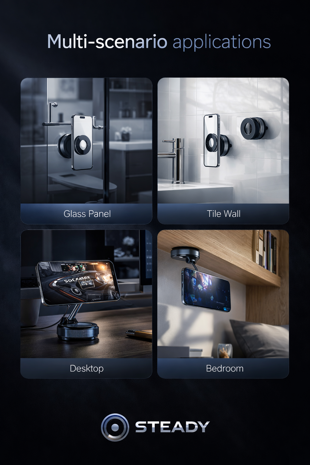 360° Adjustable Magnetic Phone Holder - Ultra-Stable Dashboard Stand for iPhone, Huawei, and Xiaomi